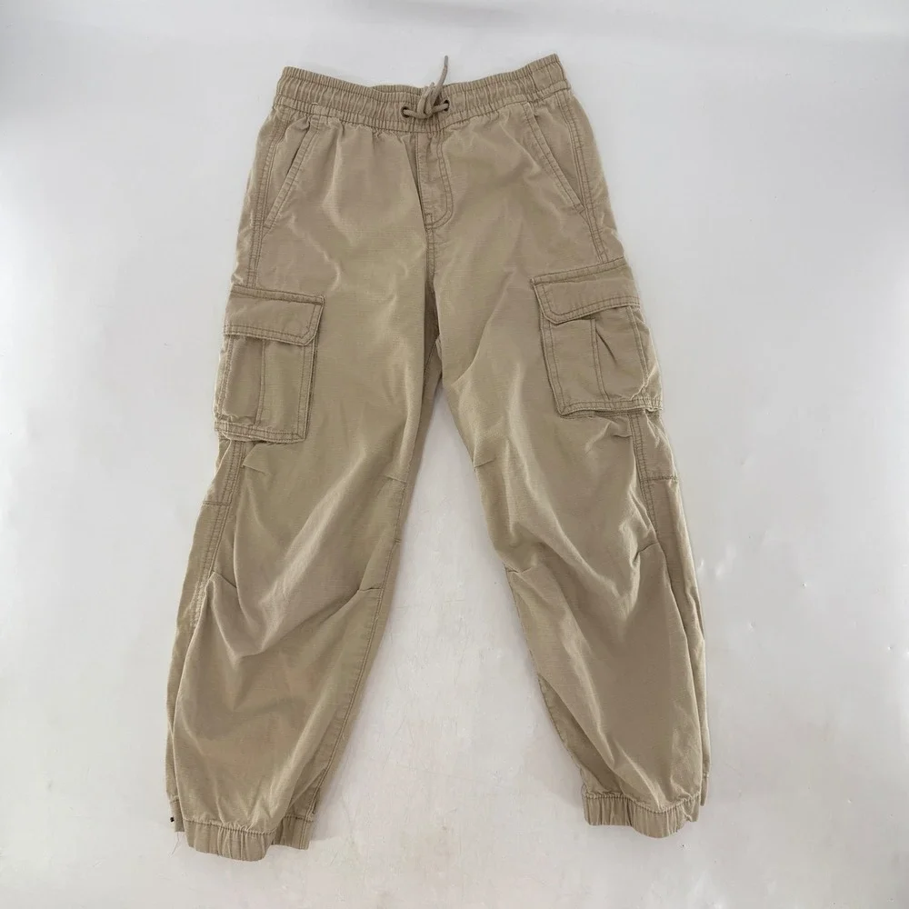 GAP Kids Beige Cargo Pants Size L‎ (10) Drawstring Waist Utility Pockets